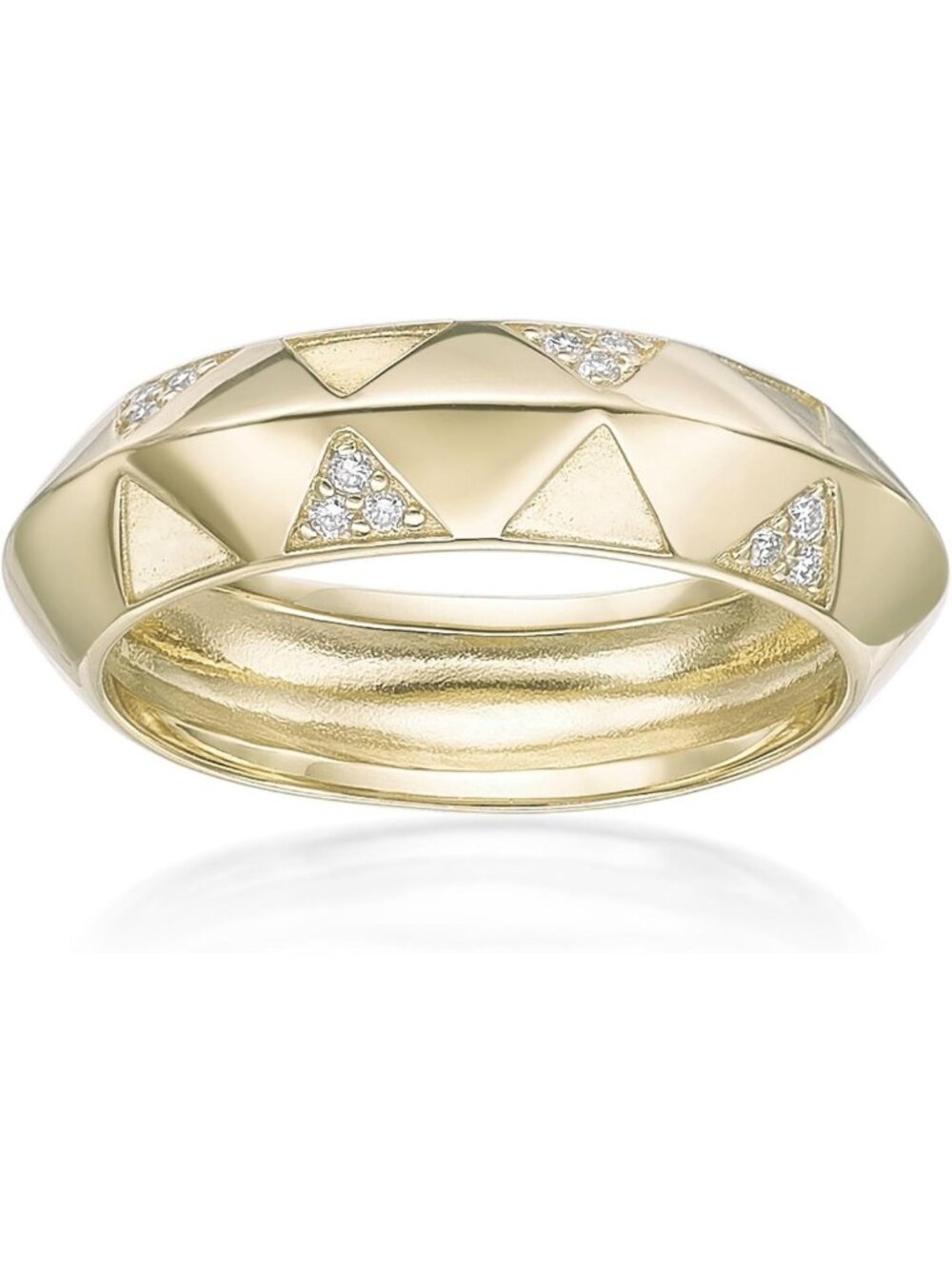 18k Gold Plated Sterling Silver Lab Grown Diamond Ring - Elegant Gift for Her